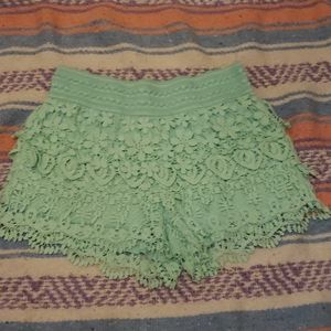 🍄No Boundaries crochet lace shorts